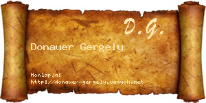 Donauer Gergely névjegykártya
